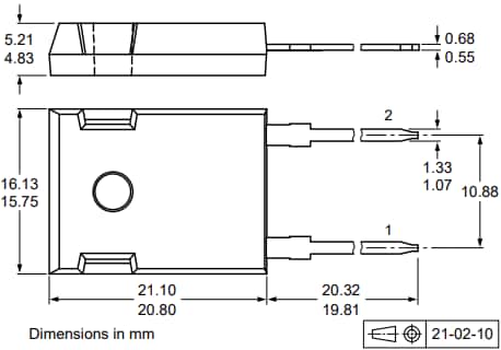Mechanical Drawing - Nexperia PSC1665x Silicon Carbide (SiC) Schottky Diodes